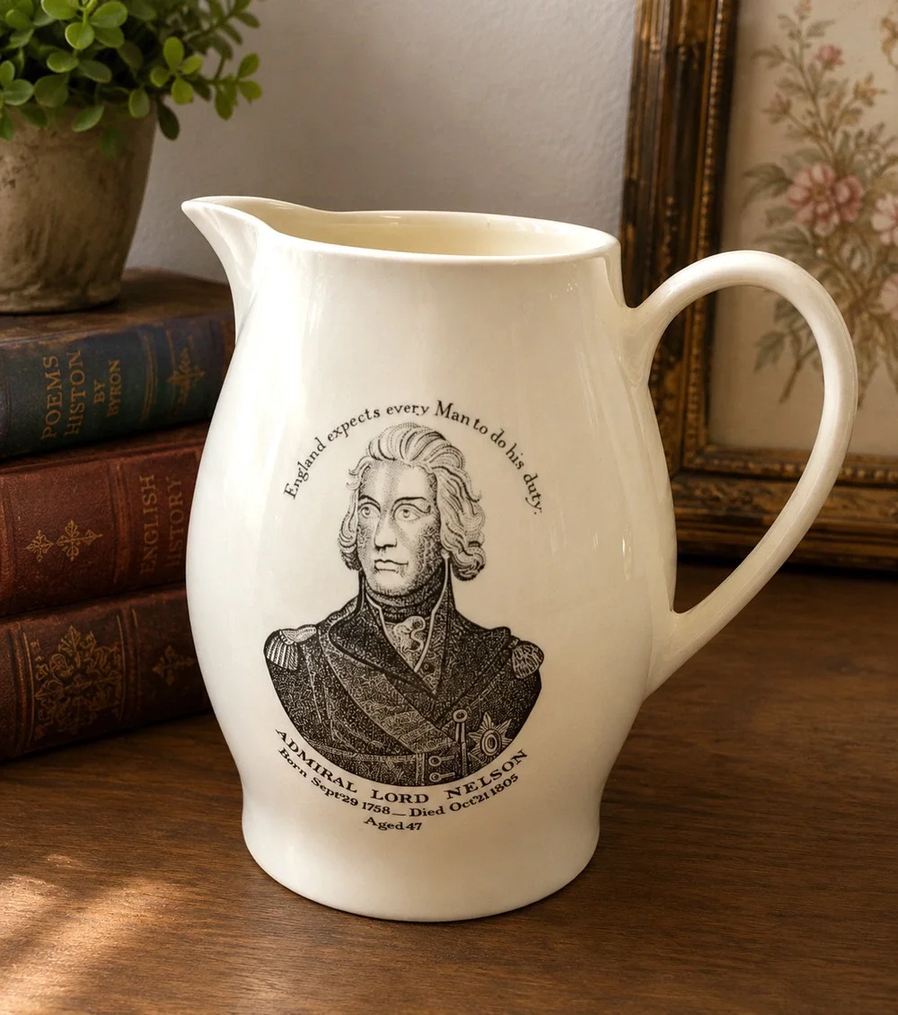 Vintage Wedgwood Lord Nelson Trafalgar Pitcher American Heritage Made England